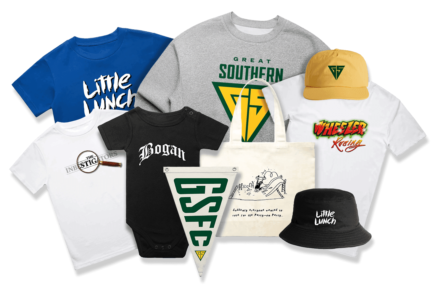 Goodies from Ground Up, Little Lunch, Upper Middle Bogan and The Inbestigators.